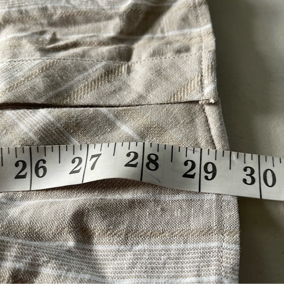 NWT Susan Graver Easy Linen Blend Cross- Dyed Tunic Khaki Stripe - Picture 11 of 11